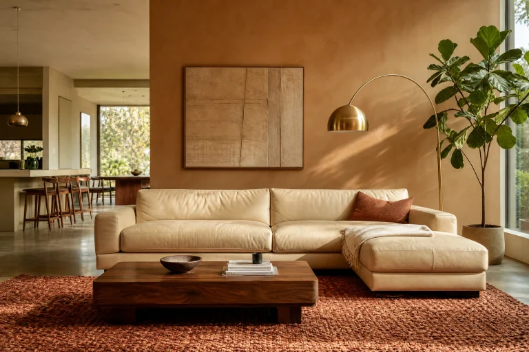 Stylish Cream Leather Sofa Living Room Ideas for a Warm Space