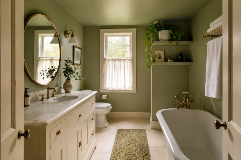 Green and Cream Bathroom Ideas That Start With the Right Shade of Green