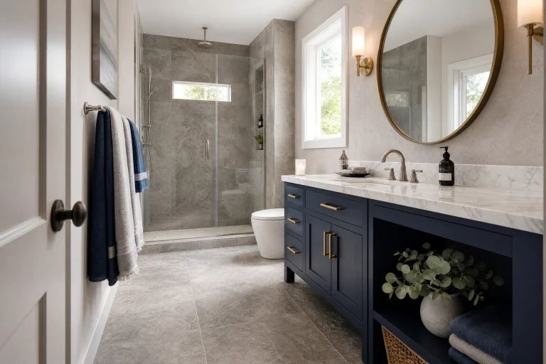 Gray and Blue Bathroom Ideas That Work Surface by Surface